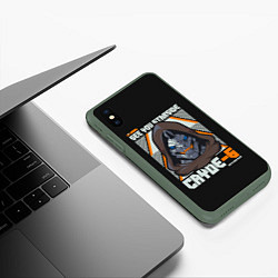 Чехол iPhone XS Max матовый Cayde-6 арт, цвет: 3D-темно-зеленый — фото 2