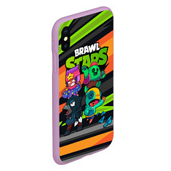 Чехол iPhone XS Max матовый Компания Brawl Stars, цвет: 3D-сиреневый — фото 2