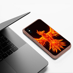 Чехол iPhone XS Max матовый ОГНЕННЫЙ ФЕНИКС FIRE PHOENIX, цвет: 3D-коричневый — фото 2