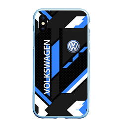 Чехол iPhone XS Max матовый VOLKSWAGEN GEOMETRY SPORT, цвет: 3D-голубой