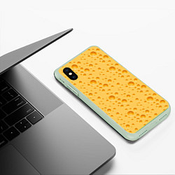 Чехол iPhone XS Max матовый Сыр Cheese, цвет: 3D-салатовый — фото 2