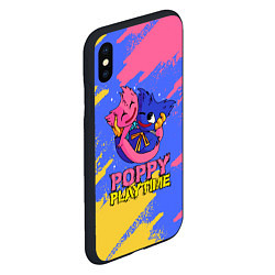 Чехол iPhone XS Max матовый Huggy Wuggy and Kissy Missy Poppy Playtime, цвет: 3D-черный — фото 2