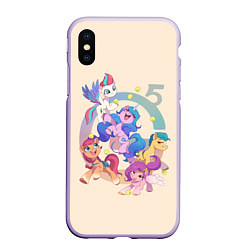 Чехол iPhone XS Max матовый G5 My Little Pony, цвет: 3D-светло-сиреневый