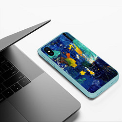 Чехол iPhone XS Max матовый КРАСКА PAINT, цвет: 3D-мятный — фото 2