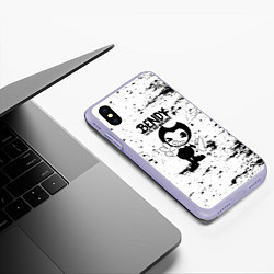 Чехол iPhone XS Max матовый Bendy and the ink machine - Black & White, цвет: 3D-светло-сиреневый — фото 2