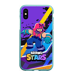 Чехол iPhone XS Max матовый Brawl Stars Grom, цвет: 3D-мятный