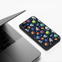 Чехол iPhone XS Max матовый Турне по космосу, цвет: 3D-черный — фото 2