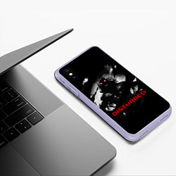 Чехол iPhone XS Max матовый DISTURBED THE GUY ЛИЦО ДЕМОНА, цвет: 3D-светло-сиреневый — фото 2
