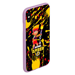 Чехол iPhone XS Max матовый BRAWL STARS AMBER С ФАКЕЛОМ, цвет: 3D-сиреневый — фото 2