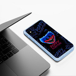 Чехол iPhone XS Max матовый Poppy Playtime Хагги Вагги Кукла, цвет: 3D-голубой — фото 2
