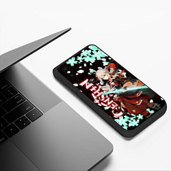 Чехол iPhone XS Max матовый КАДЗУХА ГЕНШИН ИМПАКТ САКУРА, цвет: 3D-черный — фото 2