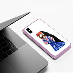 Чехол iPhone XS Max матовый Аска красками, цвет: 3D-сиреневый — фото 2