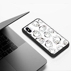 Чехол iPhone XS Max матовый КОТИКИ МЕМ МЯУ, цвет: 3D-черный — фото 2