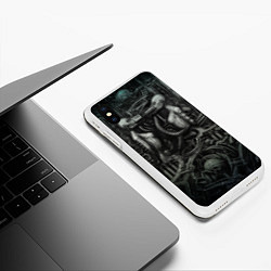 Чехол iPhone XS Max матовый Gigers worlds Миры Ганса Гигера, цвет: 3D-белый — фото 2