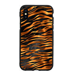 Чехол iPhone XS Max матовый В шкуре тигра, цвет: 3D-черный