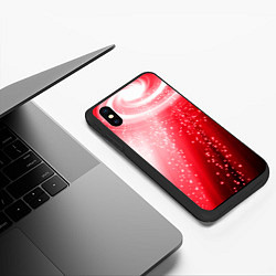 Чехол iPhone XS Max матовый Красная космическая спираль, цвет: 3D-черный — фото 2