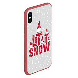 Чехол iPhone XS Max матовый Let it snow - пусть идет снег, цвет: 3D-красный — фото 2