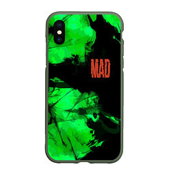 Чехол iPhone XS Max матовый Mad 2077, цвет: 3D-темно-зеленый