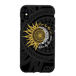 Чехол iPhone XS Max матовый Live by the sun Love by the moon, цвет: 3D-черный