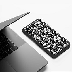 Чехол iPhone XS Max матовый Screaming skulls, цвет: 3D-черный — фото 2