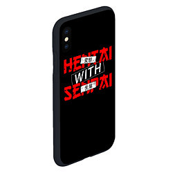 Чехол iPhone XS Max матовый HENTAI WITH SENPAI, цвет: 3D-черный — фото 2