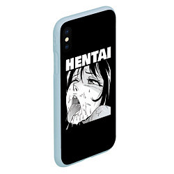 Чехол iPhone XS Max матовый HENTAI девочка ahegao, цвет: 3D-голубой — фото 2