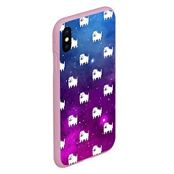 Чехол iPhone XS Max матовый UNDERTALE DOGS PATTERN SPACE, цвет: 3D-розовый — фото 2