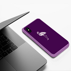 Чехол iPhone XS Max матовый Фламинго в сиреневом, цвет: 3D-фиолетовый — фото 2