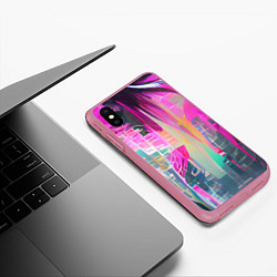 Чехол iPhone XS Max матовый Кибер романтика, цвет: 3D-малиновый — фото 2