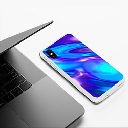 Чехол iPhone XS Max матовый Neon Holographic, цвет: 3D-белый — фото 2