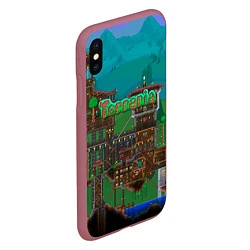 Чехол iPhone XS Max матовый Дом в Террарии, цвет: 3D-малиновый — фото 2