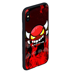 Чехол iPhone XS Max матовый GEOMETRY DASH RAGE SMLIE LEVELS RED FIRE, цвет: 3D-черный — фото 2