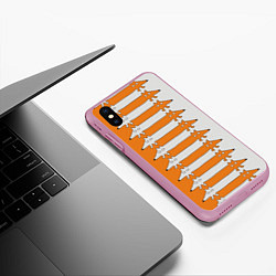 Чехол iPhone XS Max матовый Лисицы Foxes, цвет: 3D-розовый — фото 2