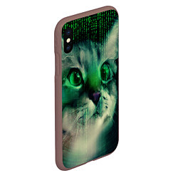 Чехол iPhone XS Max матовый Cat in The Digital World, цвет: 3D-коричневый — фото 2