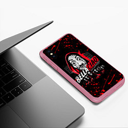 Чехол iPhone XS Max матовый БУМАЖНЫЙ ДОМ, БРЫЗГИ КРАСОК LA CASA DE PAPEL, цвет: 3D-малиновый — фото 2