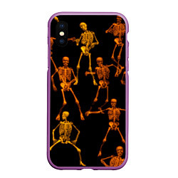 Чехол iPhone XS Max матовый Гибкие кости, цвет: 3D-фиолетовый