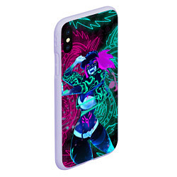 Чехол iPhone XS Max матовый KDA NEON DRAGONS LEAGUE OF LEGENDS НЕОНОВЫЕ ДРАКОН, цвет: 3D-светло-сиреневый — фото 2