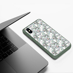 Чехол iPhone XS Max матовый Купюры 1000 Рублей деньги, цвет: 3D-темно-зеленый — фото 2