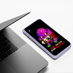 Чехол iPhone XS Max матовый DONT TALK TO ME BEFORE BREAKFAST - Evangelion, цвет: 3D-светло-сиреневый — фото 2
