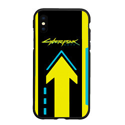 Чехол iPhone XS Max матовый Cyberpunk 2077 киберпанк, цвет: 3D-черный