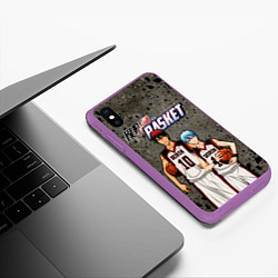 Чехол iPhone XS Max матовый Kuroko no Basket, Kagami Taiga Kuroko Tetsuya, цвет: 3D-фиолетовый — фото 2