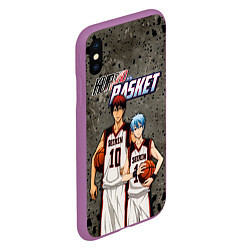 Чехол iPhone XS Max матовый Kuroko no Basket, Kagami Taiga Kuroko Tetsuya, цвет: 3D-фиолетовый — фото 2