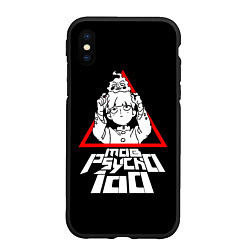 Чехол iPhone XS Max матовый Mob Psycho 100 Кагеяма и Ямочки, цвет: 3D-черный
