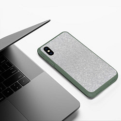 Чехол iPhone XS Max матовый Текстура снега, цвет: 3D-темно-зеленый — фото 2