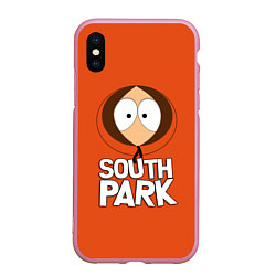 Чехол iPhone XS Max матовый Южный парк Кенни South Park, цвет: 3D-розовый