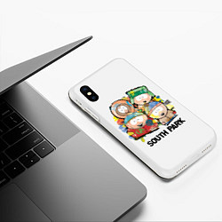 Чехол iPhone XS Max матовый South Park - Южный парк краски, цвет: 3D-белый — фото 2