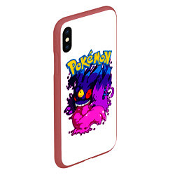 Чехол iPhone XS Max матовый Mega Gengar - Pokemon GO, цвет: 3D-красный — фото 2