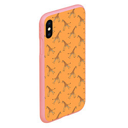 Чехол iPhone XS Max матовый Жирафы паттерн, цвет: 3D-баблгам — фото 2