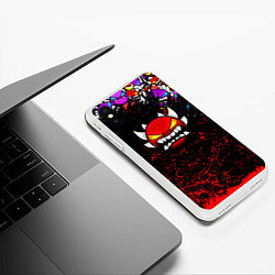 Чехол iPhone XS Max матовый Geometry Dash Demon, цвет: 3D-белый — фото 2