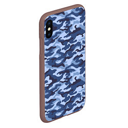 Чехол iPhone XS Max матовый Синий Камуфляж Camouflage, цвет: 3D-коричневый — фото 2